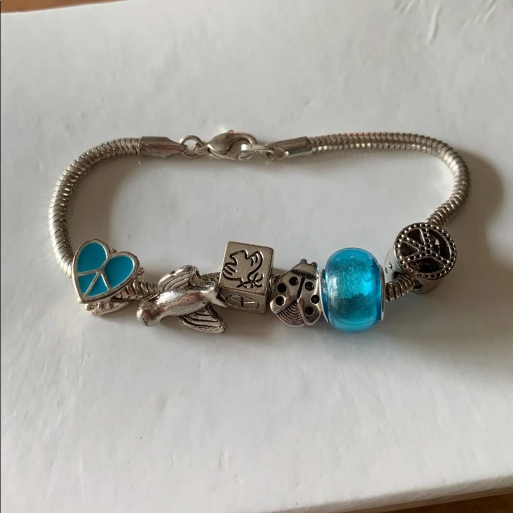Peace charm bracelet